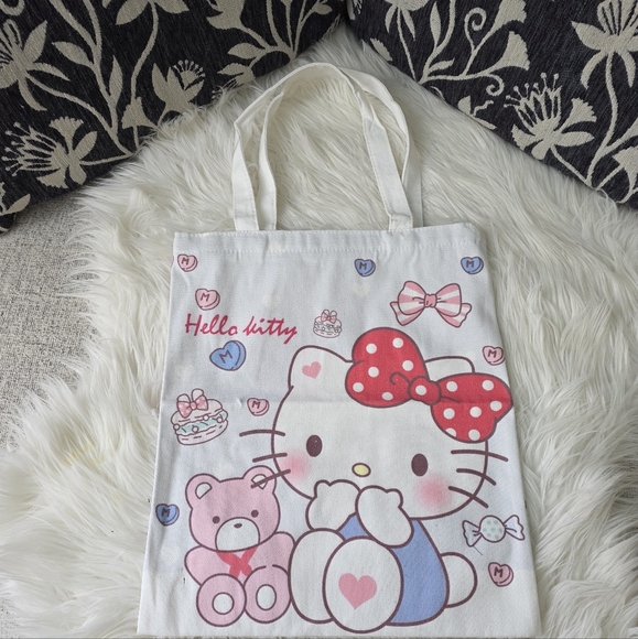 Hello Kitty Kids Tote Bag - White and Red - Picture 1 of 7